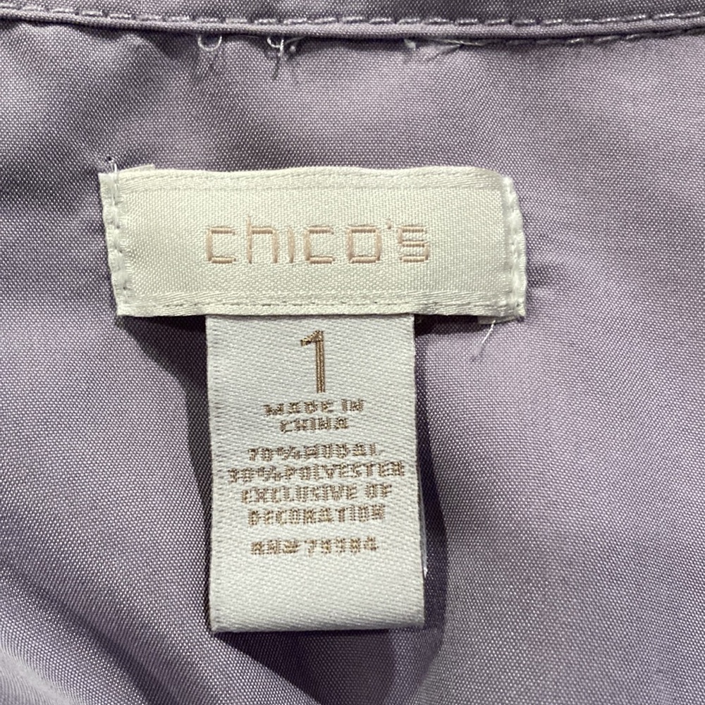 Chico's lavender Button-Front Utility Jacket - Picture 4 of 15